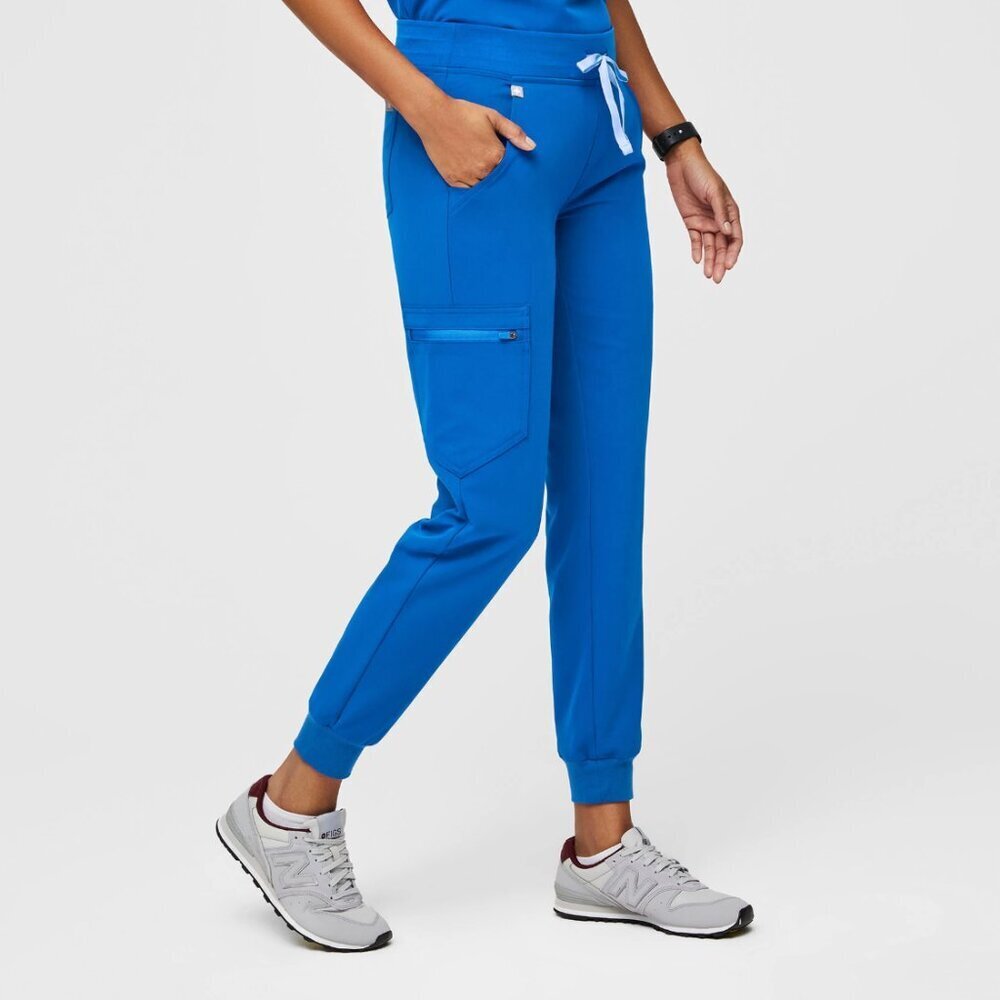 FIGS Zamora Jogger Scrub Pants in Royal Blue (PO#: 1812), size Medium Petite - Picture 4 of 11